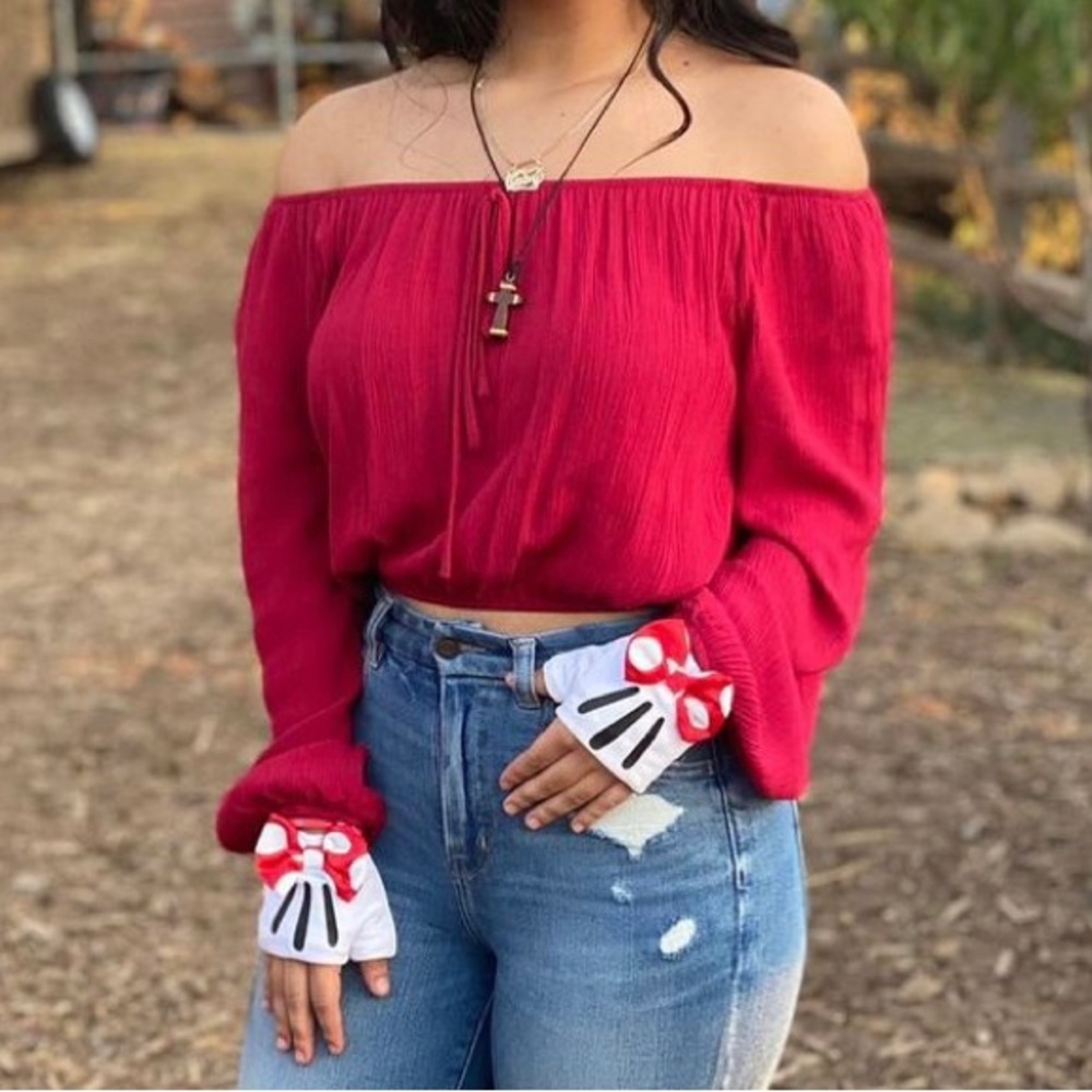 Red off the shoulder top